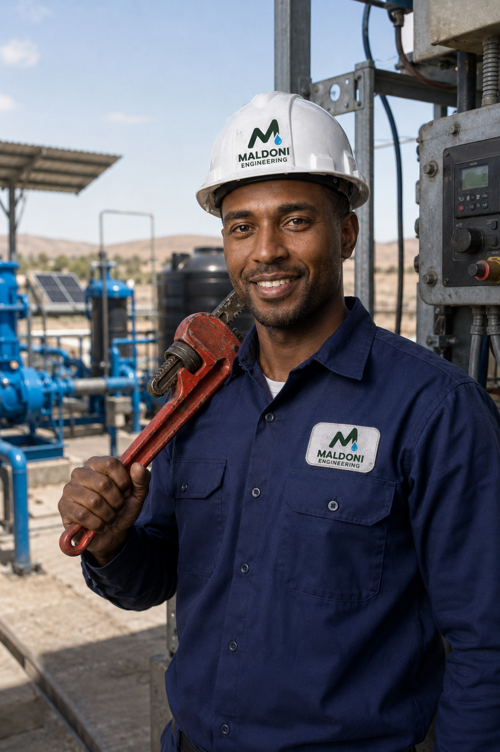Maldoni engineer servicing industrial equipment